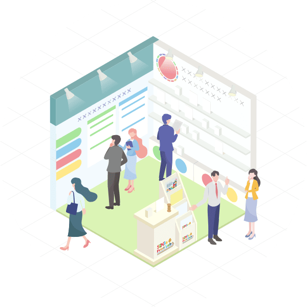 展示会のイラスト